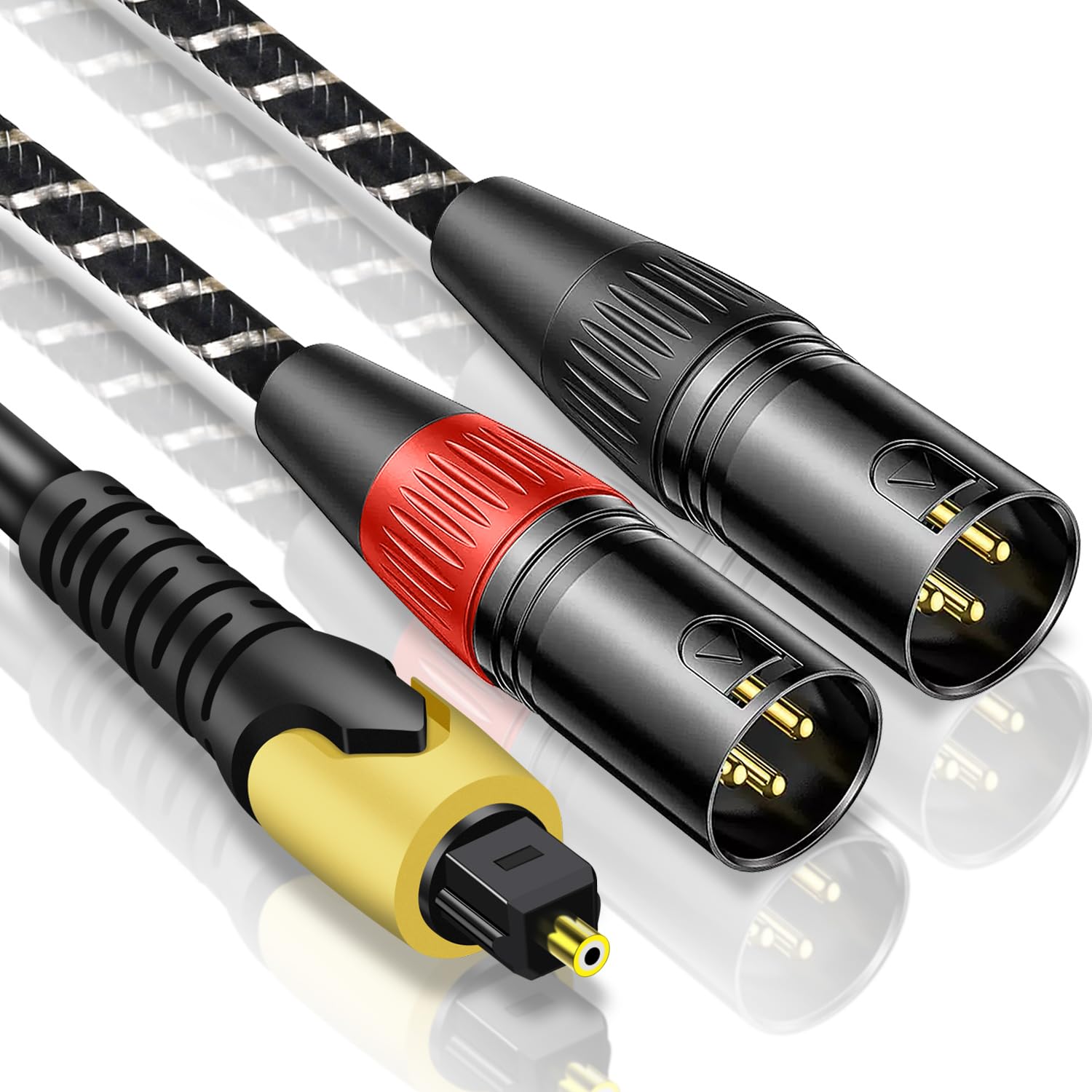 Convertitore da DAC ottico a doppio XLR, 192 KHz, cavo audio ottico a XLR maschio sbilanciato, convertitore audio da digitale ad analogico, per HDTV, DVD, set-top box (solo O-ptical a X LR)