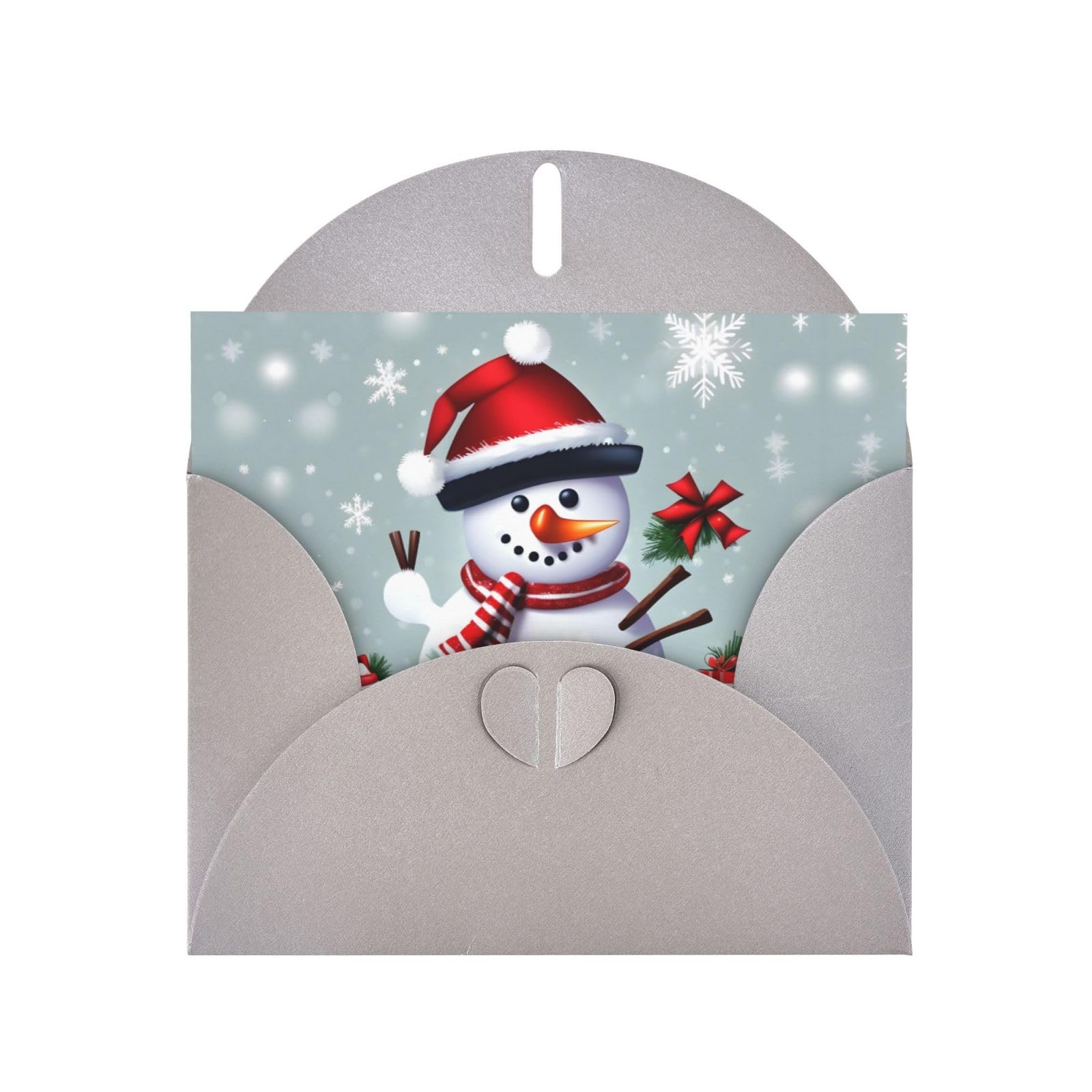 Second Ave - Biglietto Di Auguri Di Natale Con Pupazzo Di Neve - Premium 350g/m² Con Busta - Bianco All'Interno Per Messaggio Personale