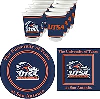 Vista 8 de UTSA Roadrunners Party Supplies - Juego de 48 piezas con licencia oficial: vasos de plástico para bebidas de 16 onzas, platos de papel de 9