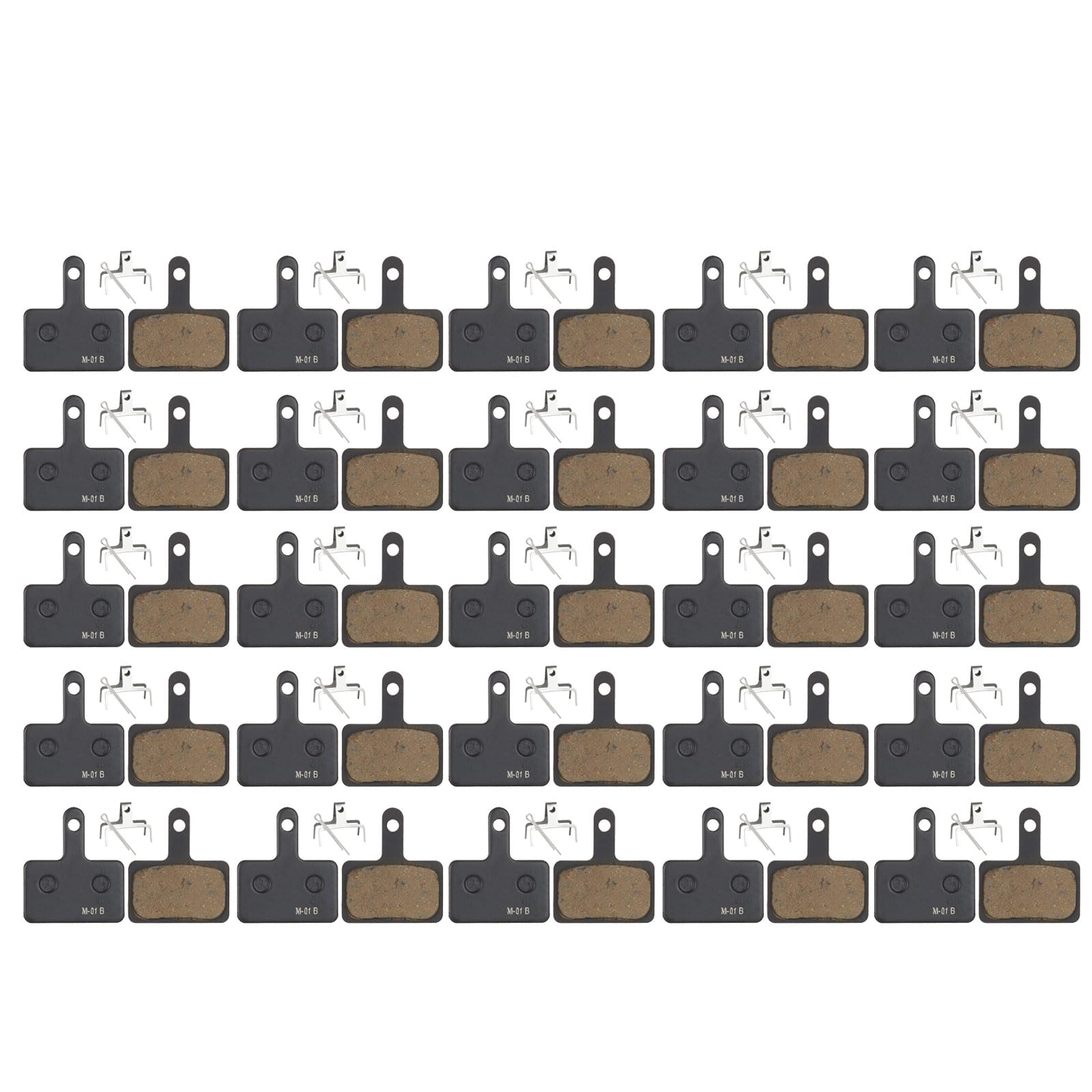25 pares de pastillas de freno de fibra de resina para mejorar la fuerza de frenado y placa trasera resistente al calor para el mantenimiento del disco de las bicicletas, juego de pastillas