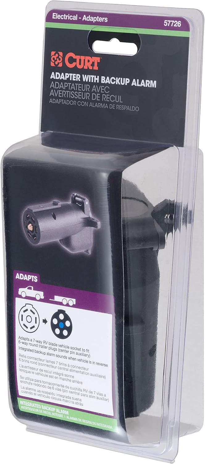 Curt Manufacturing 57726 7-Way Round RV to 6-Way Round Adapter