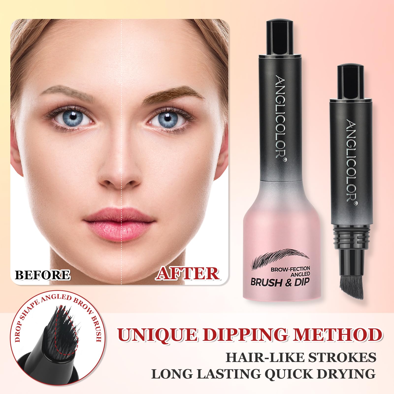 Upgraded Liquid Eyebrow Pen, Brow-Fection Angled Brush & Dip, Long Lasting Waterproof Brow Pencil - Image 4