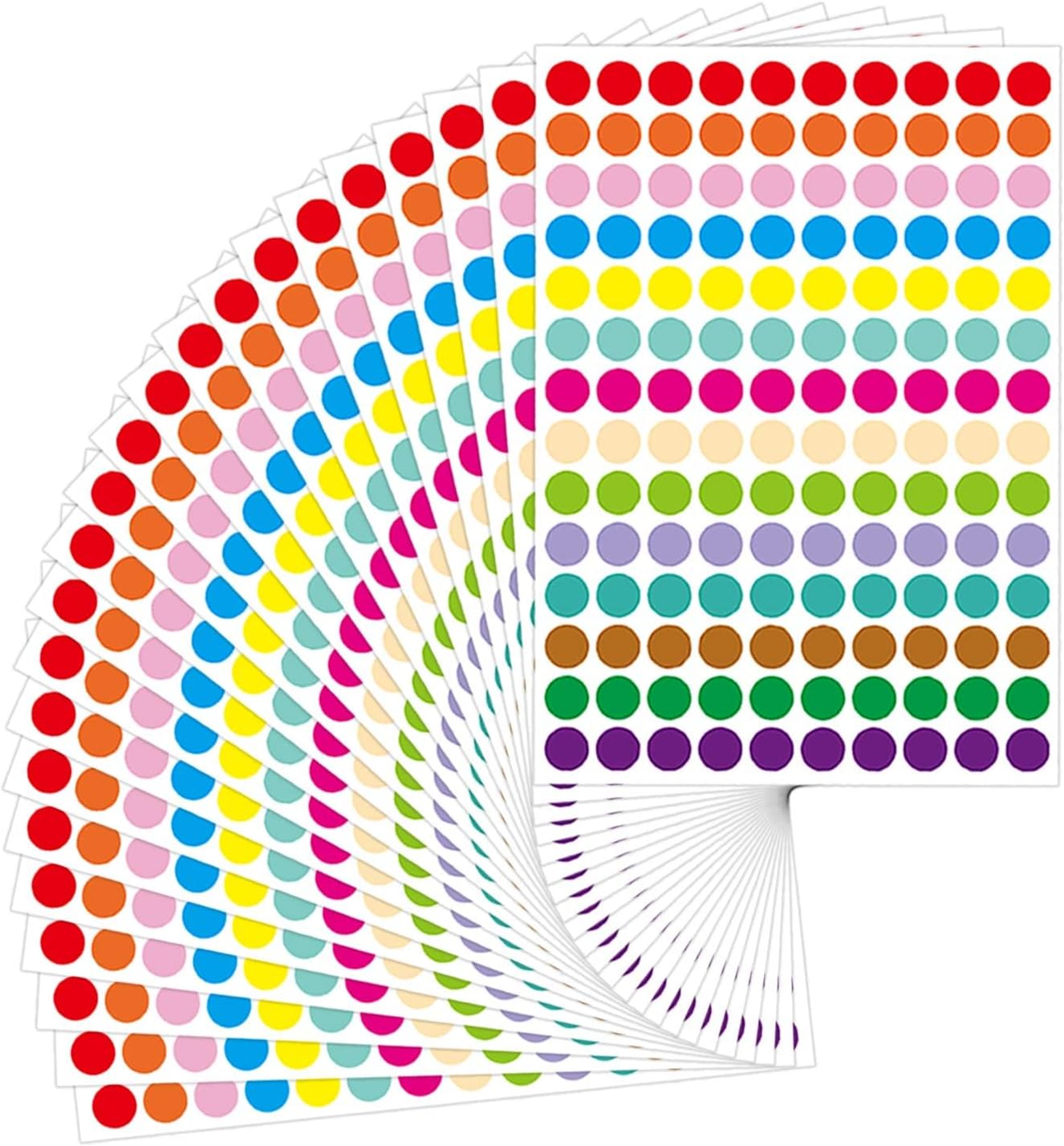 0.5 Inch 14 Colors Color Coding Labels Circle Dot Stickers,Can be Used in Offices, Student Classrooms and Other Scenes.