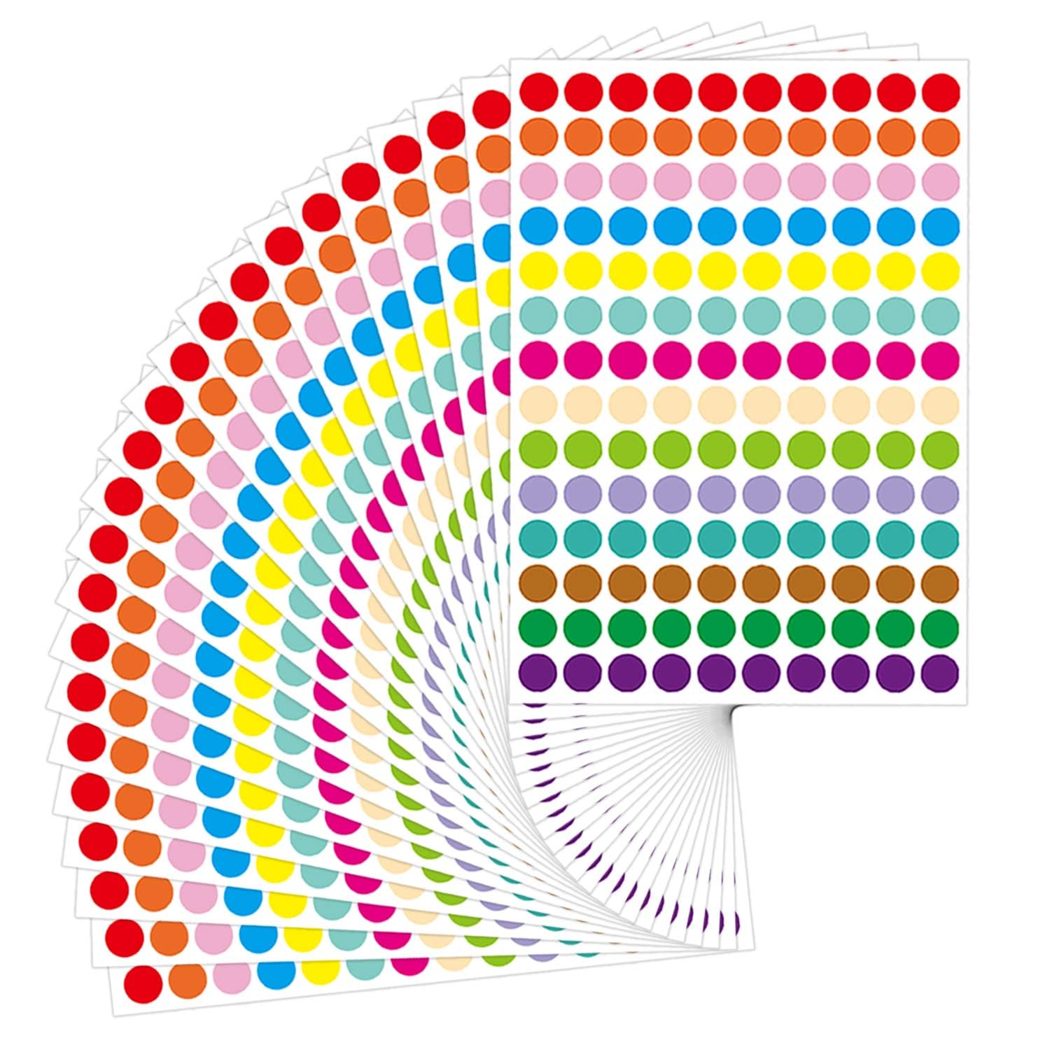 Sponsored Ad - 0.5 Inch 14 Colors Color Coding Labels Circle Dot Stickers,Can be Used in Offices, Student Classrooms and Other Scenes.