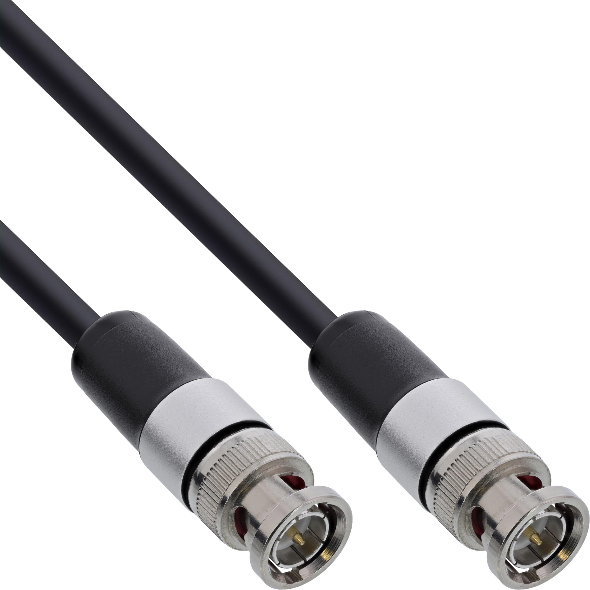 InLine Cable coaxial BNC 12G-SDI 4K 60Hz 75 ohmios, cable de vídeo SDI profesional con conector BNC para instalaciones AV de Broadcast Studio, 30 m, 10830S