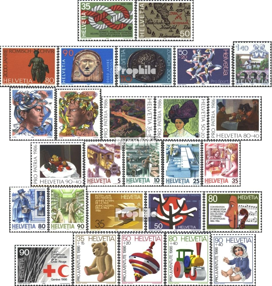 Switzerland 1308-1334 (Complete.Issue.) Volume 1986 completeett unmounted Mint/Never hinged ** MNH 1986 Sports, Conservation, Toys U.A. (Stamps for Collectors)