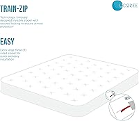 Vista 4 de L'COZEE - Funda de colchón impermeable con cremallera, protectora, transpirable, tamaño matrimonial, asegura el sueño