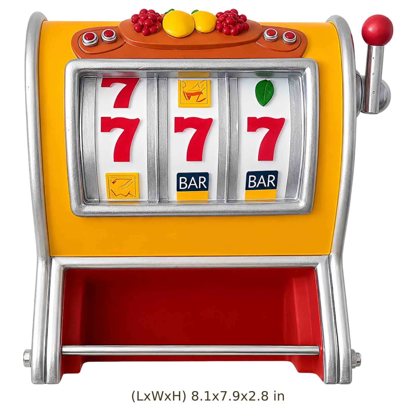 Toilettenpapierhalter Slot Machine, Vintage-Casino-Optik, Toilettenpapierspender mit 777-BAR-Grafik und Fruchtmotiven, Wandhalter für Bad und Gäste-WC, Geschenk zum Einzug