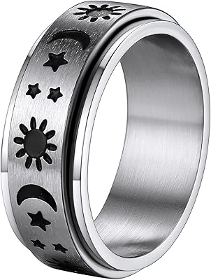 Supcare Cute Spinner Ring for Women Anxiety Relief Rings Stainless Steel Fidget Ring Jewelry That Spins Dainty Rotatable Rings