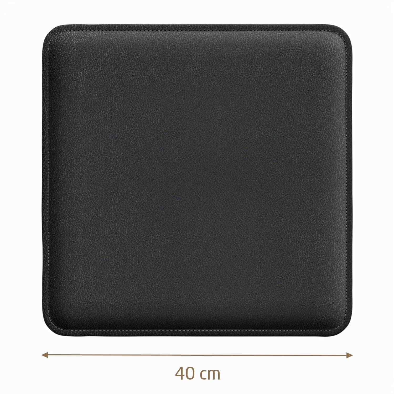 Miqio Design Sitzkissen | Wendekissen Rechteckig aus Filz und Kunstleder | Komfortgröße XL Stuhlkissen 40x40 cm | 4er-Set | Sitzauflage für Bank und Stuhl | Hellgrau-Schwarz