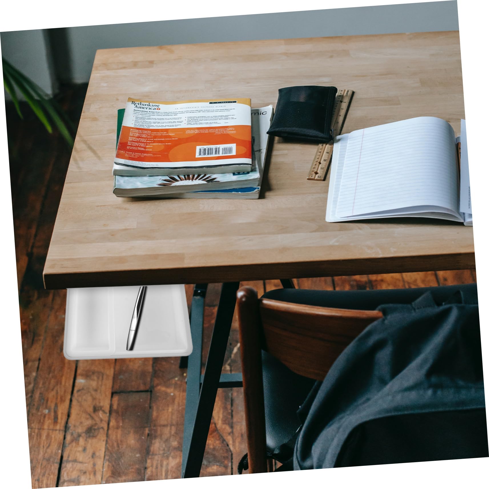 PLAFOPE Cassetto Nascosto da Fissare la Scrivania in Plastica Resistente e Risparmio Spazio per Organizer Ufficio e Accessori