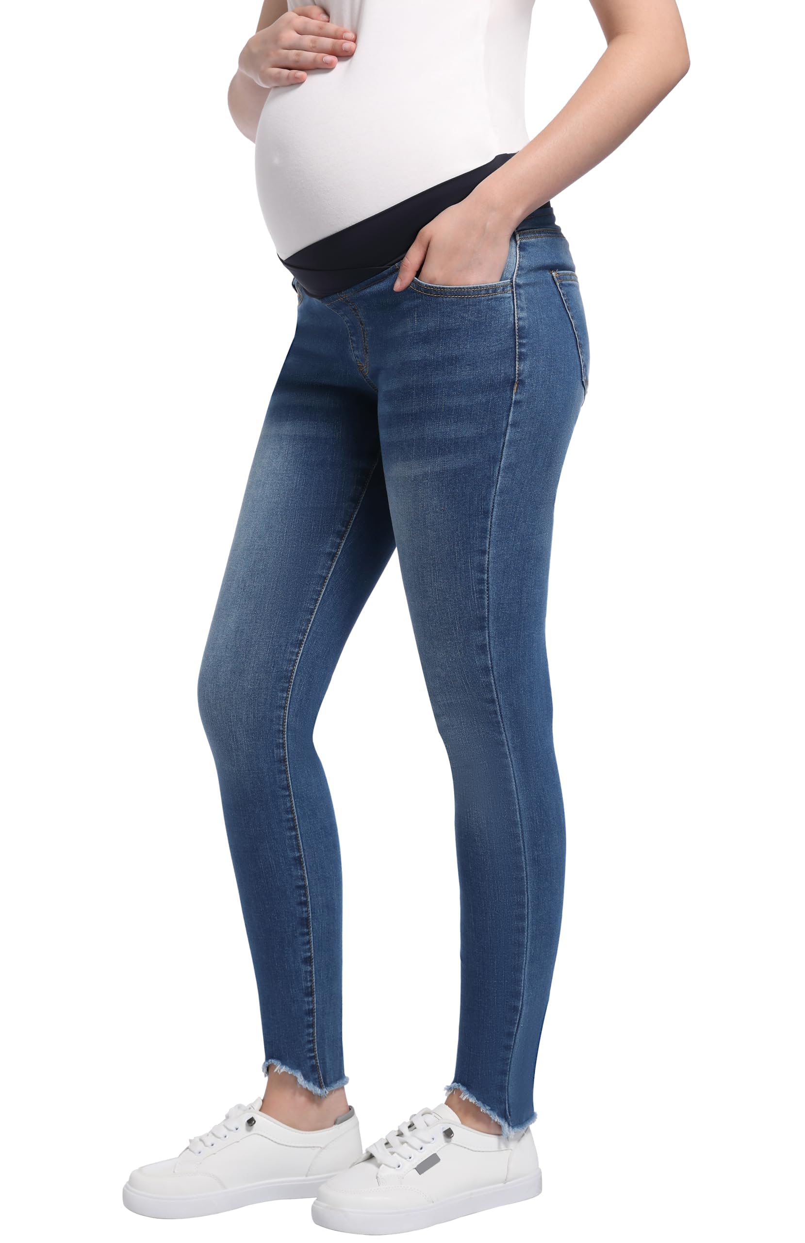 Jean Grossesse Femme Skinny Taille Basse Élastique Pantalon Grossesse
