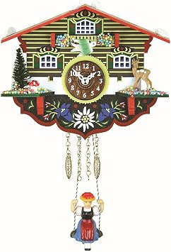 Trenkle Kuckulino Black Forest Clock Swiss House with Quartz Movement and Cuckoo Chime TU 2003 SQ