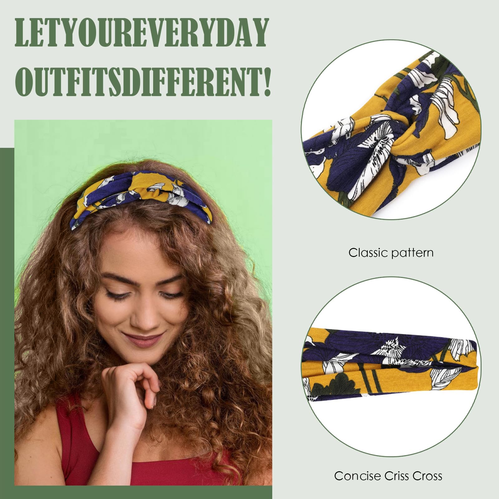 Lot De 6 Bandeaux Cheveux Femme Vintage Élastiques – Serre-Tête Large Boho Imprimé Multicolore Pour Yoga, Sport & Quotidien