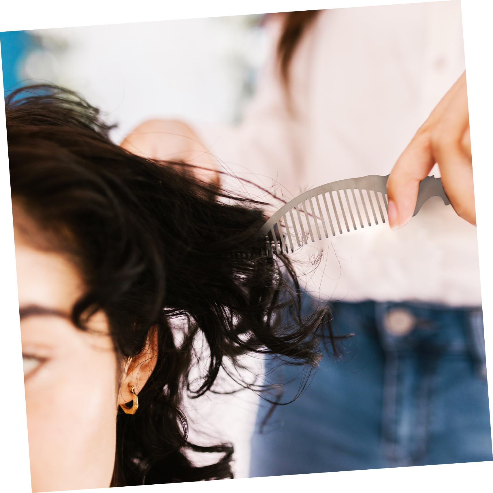 ERINGOGO Peine de Peluquería Ligero Portátil de Aleación de Titanio Adecuado para Peinar y Cortar el Cabello Antiestático y Antioxidante para Uso en Casa y Viajes