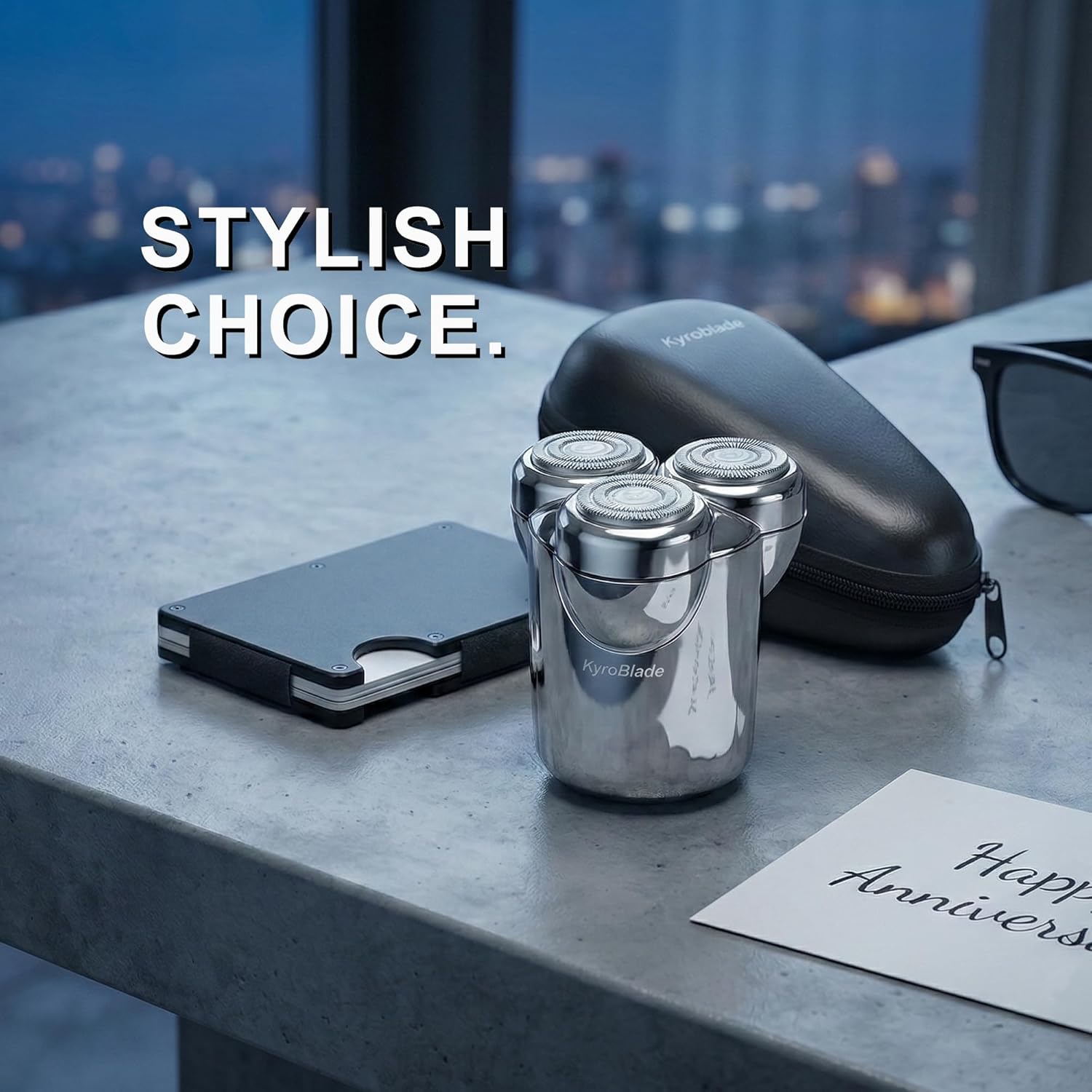 Mini Electric Shaver for Men, Pocket Travel Razor with Magnetic 3-Blade Head, IPX7 Waterproof Wet & Dry, Quiet 6500 RPM Motor, 1-Hour USB Charge, Cordless Portable Shaver, Silver