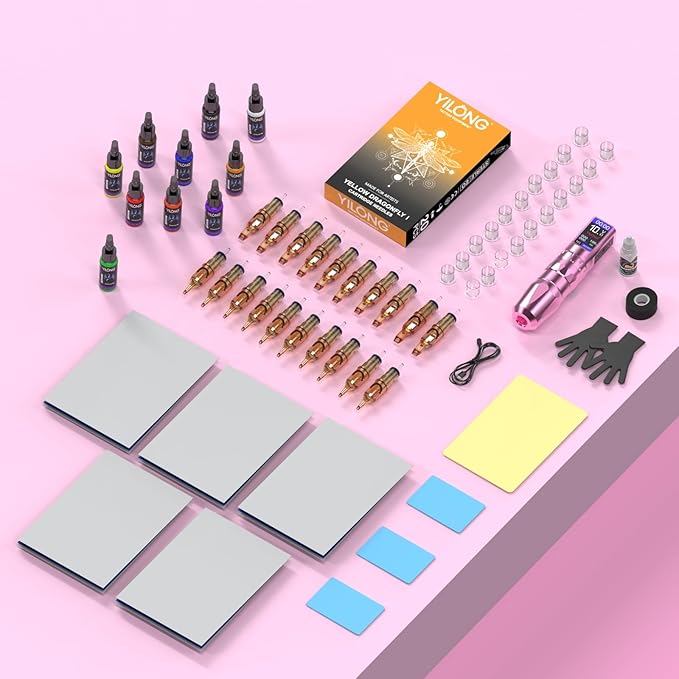 Kit Máquina Rotativa Tatuaje Pen Ajustable 6 Golpes con Fuen miniatura 7