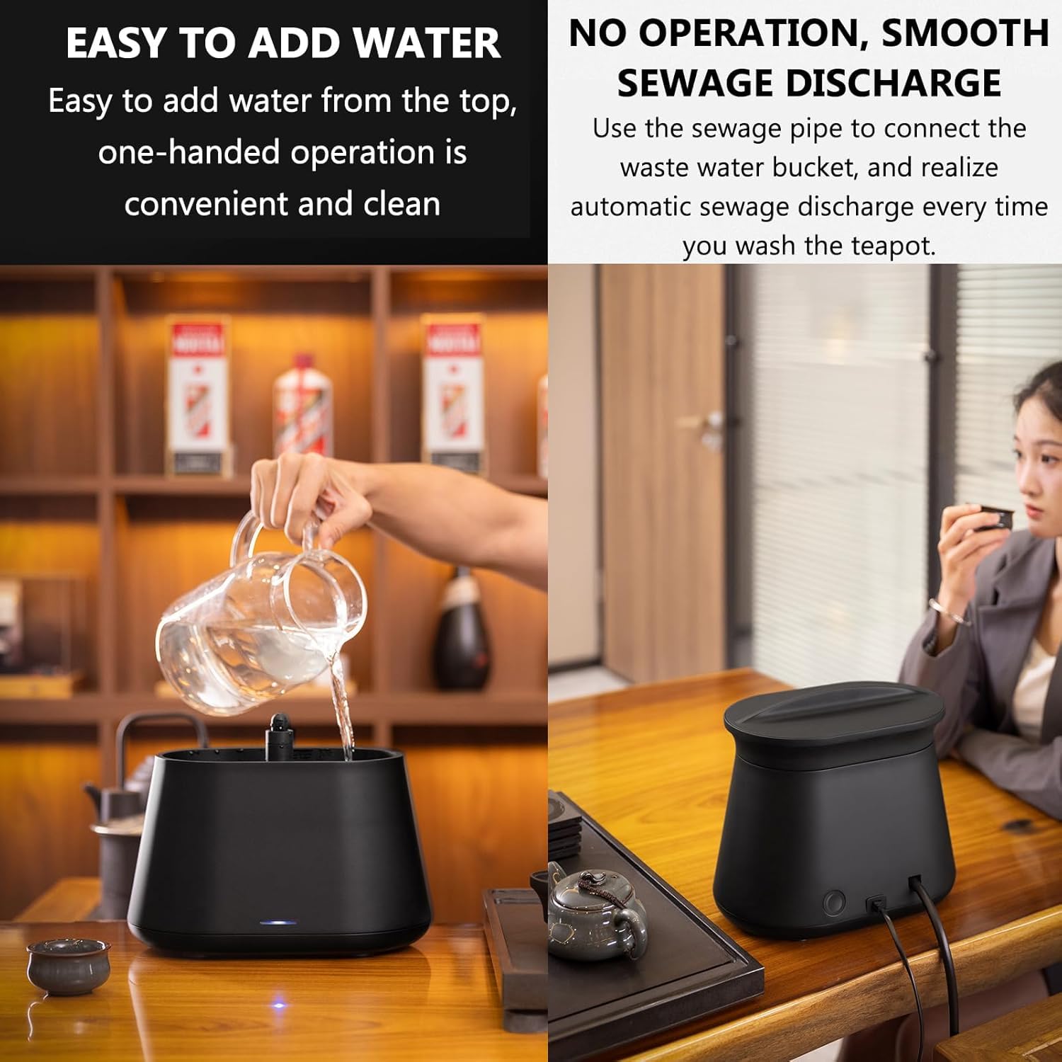 Lave-vaisselle électrique pour verre et tasse, 1,7 l, passoire à thé amovible, rinçage rapide en 2 secondes, idéal pour la maison, les restaurants et les bars