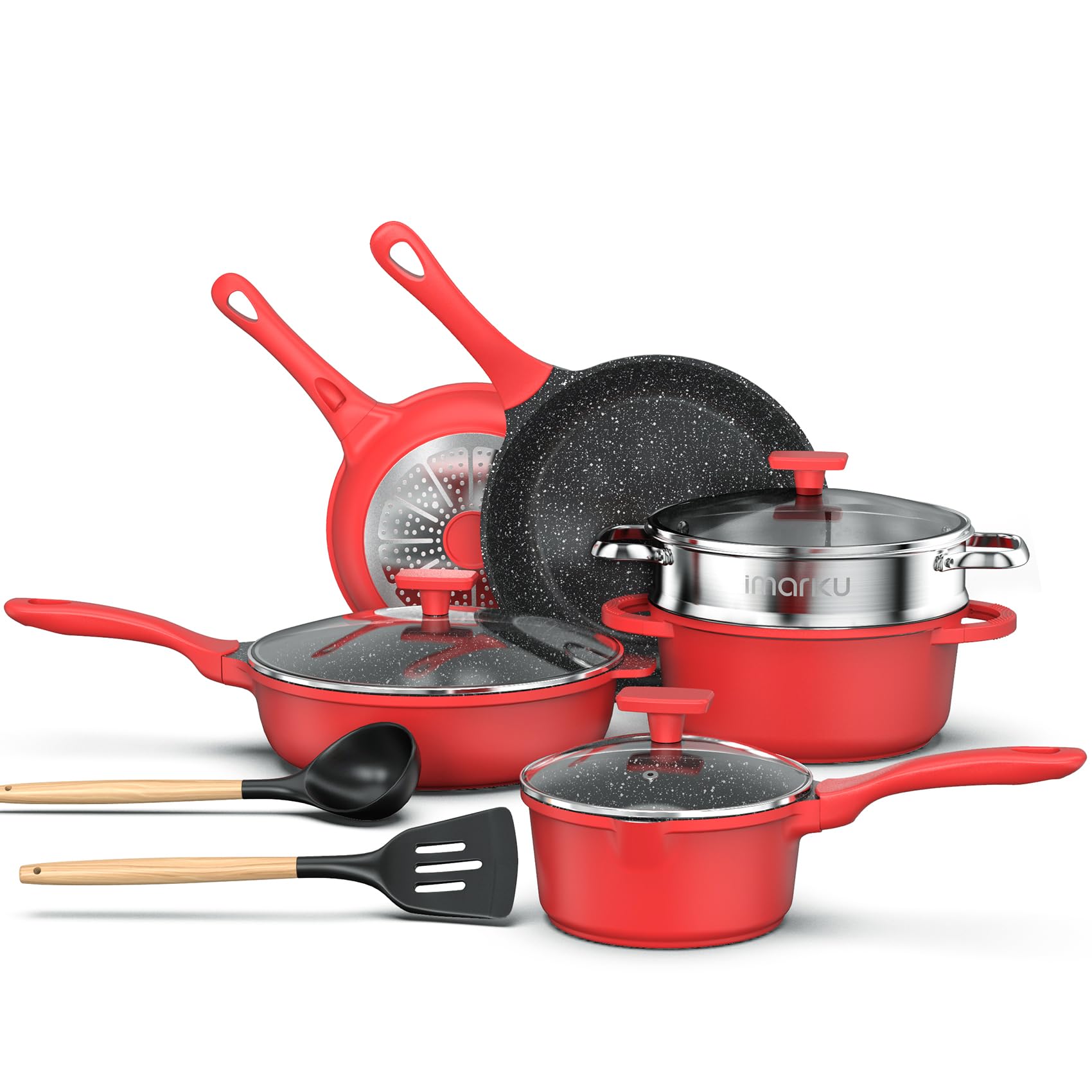 Buy Pots and Pans Set, imarku 11Piece Nonstick Cookware Set Granite
