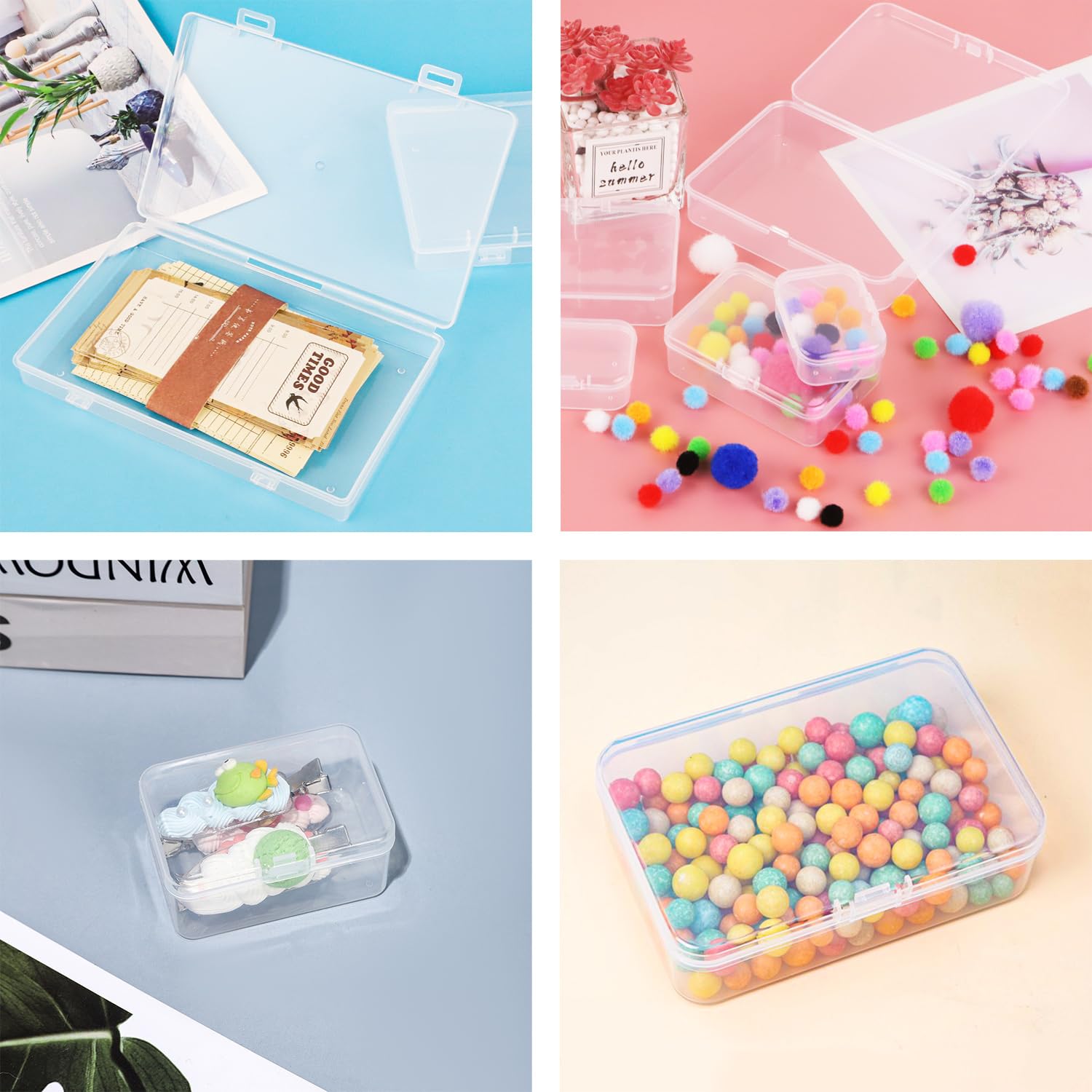 9 Scatoline In Plastica Trasparente Con Coperchio, PP Resistente E Atossico, Ideali Per Pillole, Gioielli E Piccoli Accessori