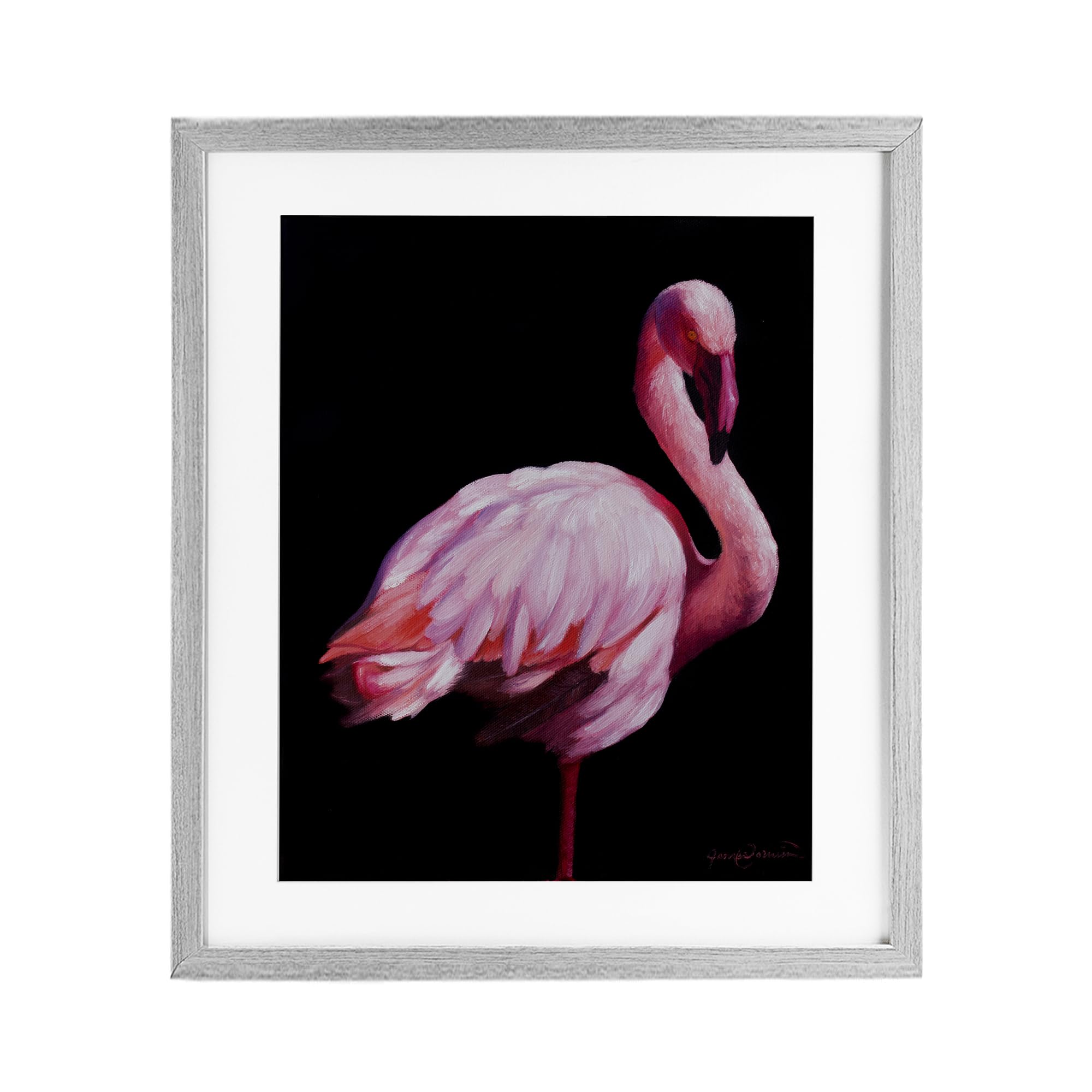 Affiche encadrée flamant rose 40x33 cm James Corwin Stupell Industries sous verre