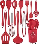 Kitchen Utensils Set-12 Pieces Silicone Cooking Utensils Set (Dishwasher Safe) 392°F Heat Resistant Spatula Set,Kitchen Utensil Set for Nonstick Cookware,Best Kitchen Tools with Holder