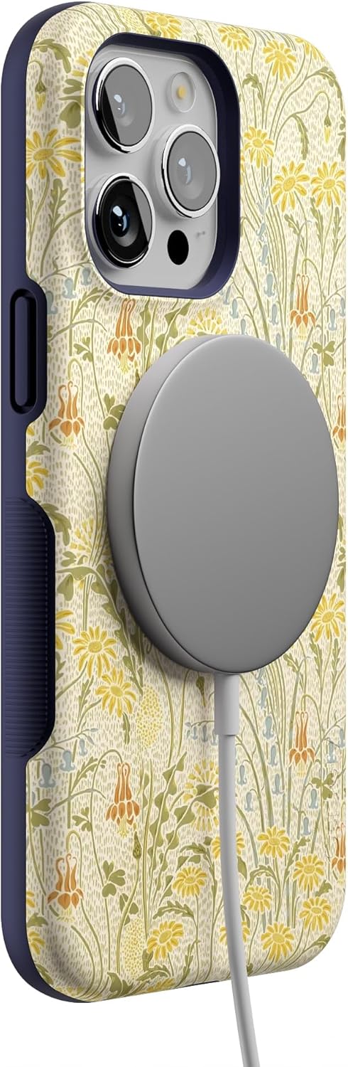 Casely iPhone 14 Pro Max Case | Boho Blooms | Golden Floral | Bold Protective Design | Compatible with MagSafe