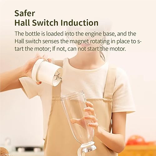 Miniatura 4 de Licuadora portátil, licuadora personal con 6 cuchillas, mini exprimidor recargable, 17 onzas con tapa de viaje para exteriores, campamento, oficina,