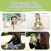 Vista 3 de Muiteiur Peluche de rana de peluche de 17.7 pulgadas, lindo juguete suave de rana con vientre blanco, juguete de peluche de rana de peluche, regalo