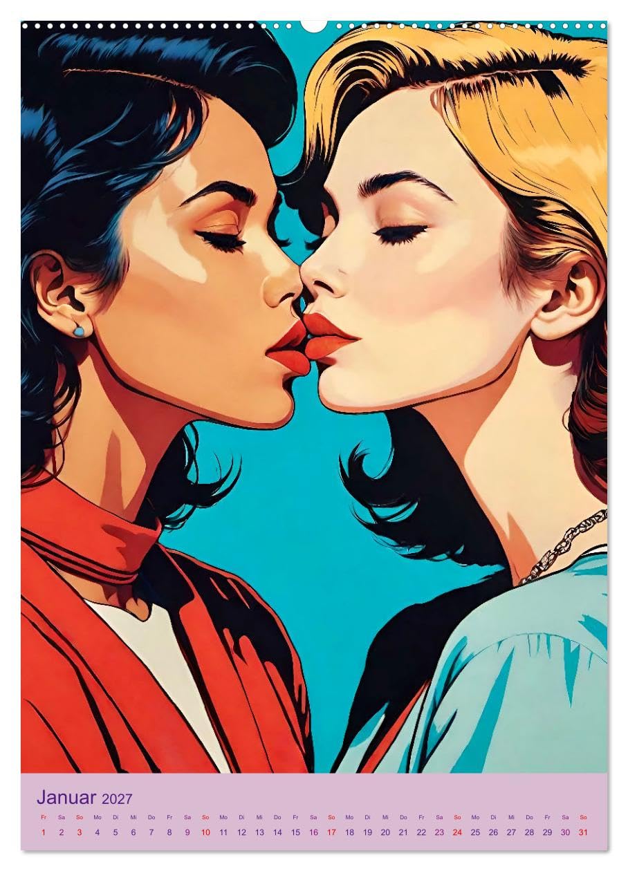 Frauen lieben Frauen (hochwertiger Premium Wandkalender 2027 DIN A2 hoch), Kunstdruck in Hochglanz: Über die Liebe: Frauen lassen ihre Herzen sprechen