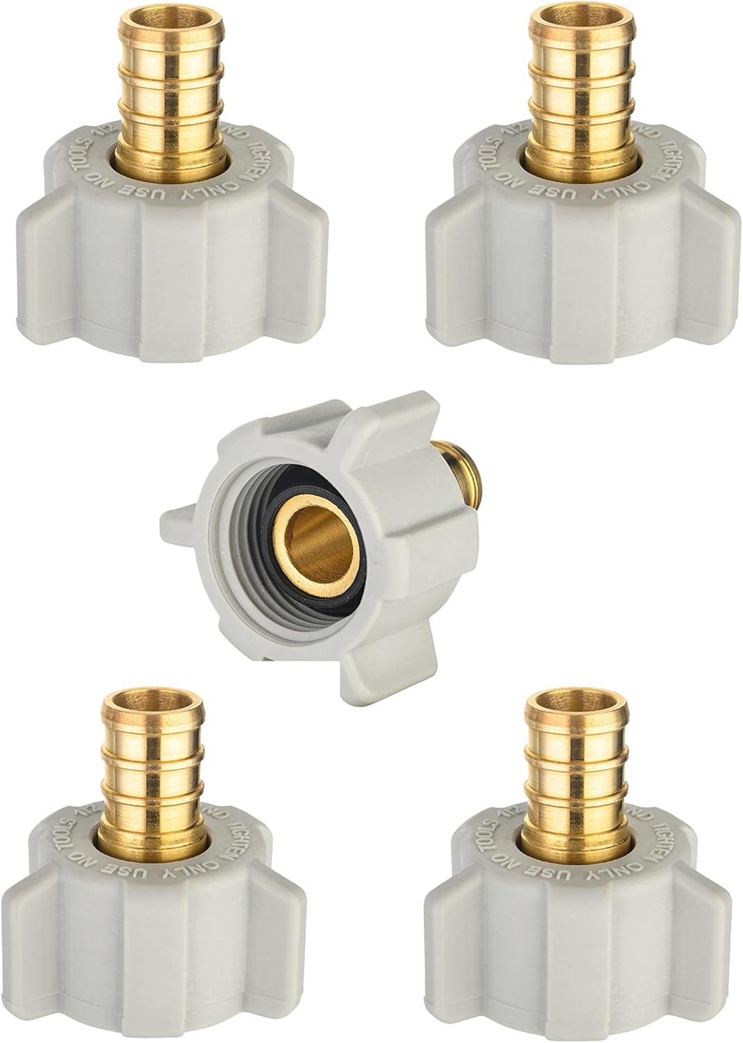 (Pack of 5) EFIELD Pex 1/2" Pex X 1/2" Female NPT Swivel Adapter Brass Crimp Fittings,(PEX1807202-5PCS)