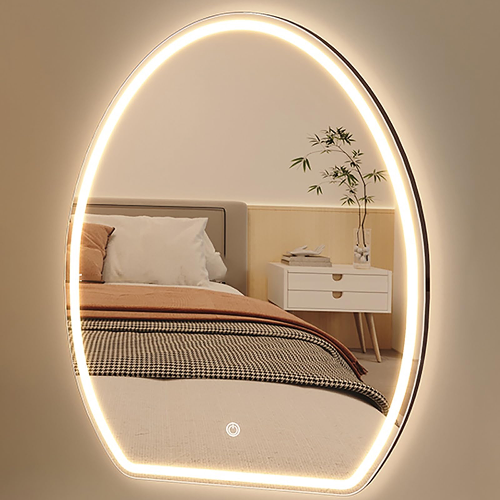 Lusterko do makijażu z podświetleniem LED, regulowane oświetlenie, 3 temperatury barwowe (3000 K / 4000 K / 6000 K), odbicie HD, dostępne w rozmiarach 50 x 70 cm, 40 x 60 cm, 60 x 80 cm, 70 x 90 cm