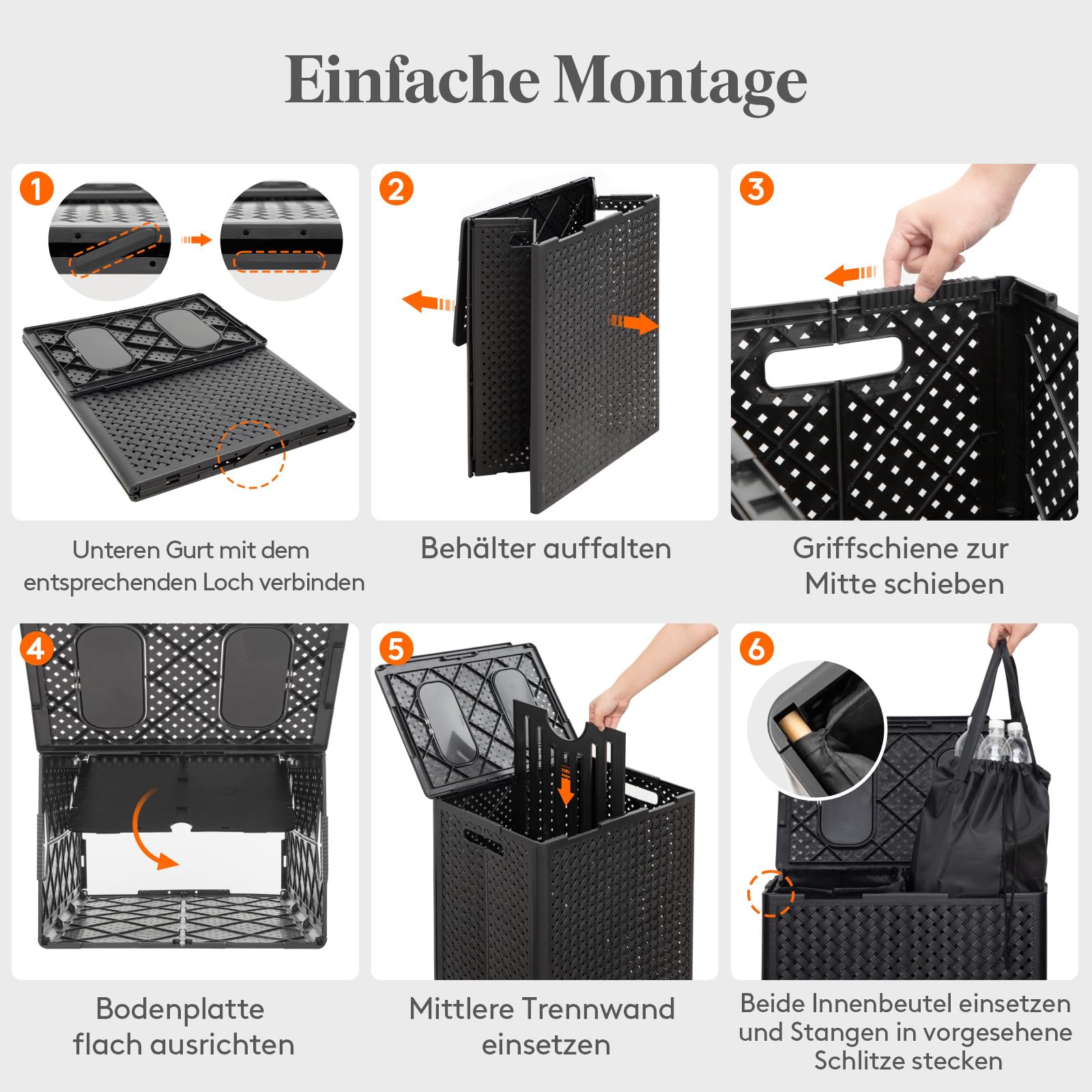 Lifewit 110L Pfandflaschen Sammelbehälter 2 Fächer mit Deckel und Flaschentasche, Flaschensammler Leergut Organizer mit Einwurf, Gro Mülleimer fur Plastikflaschen Leergutbeh Altglas, Schwarz