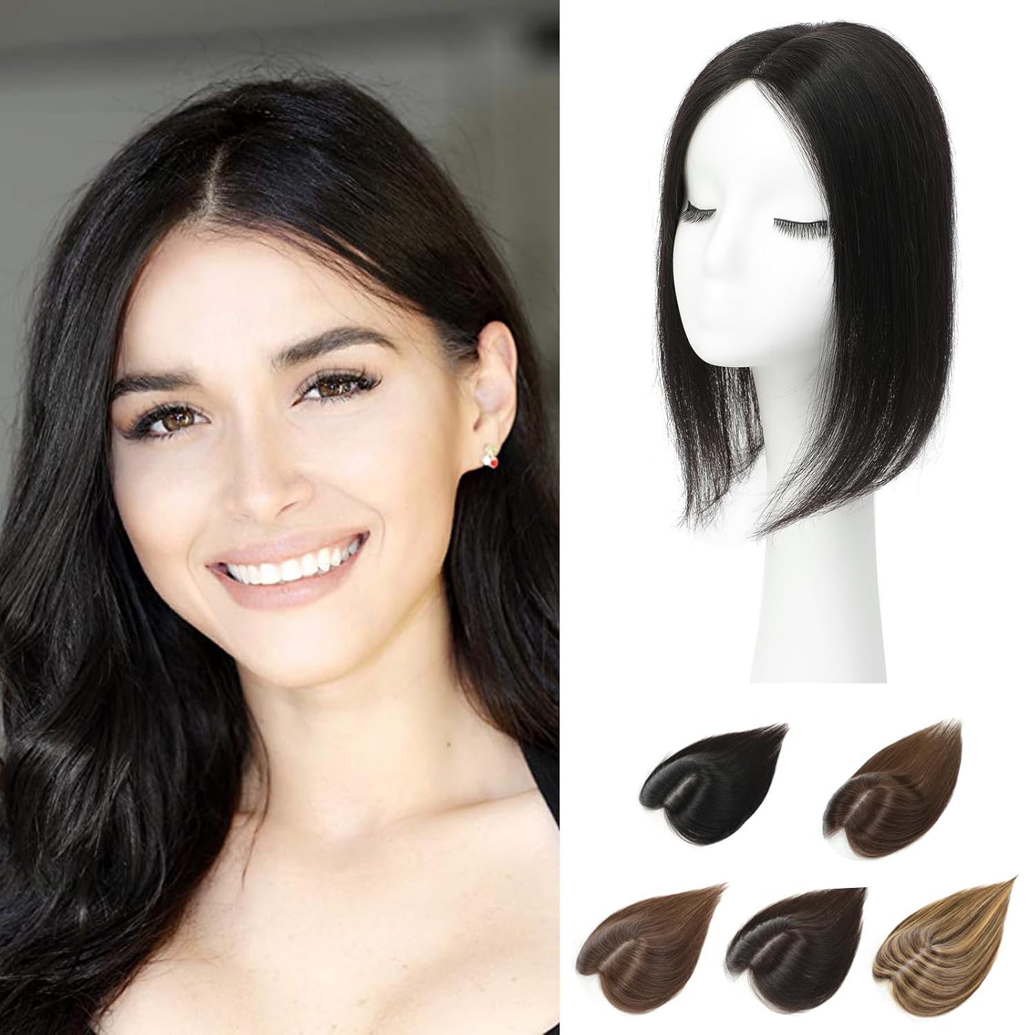 luckkimode Hair Toppers for Women Real Human Hair Topper