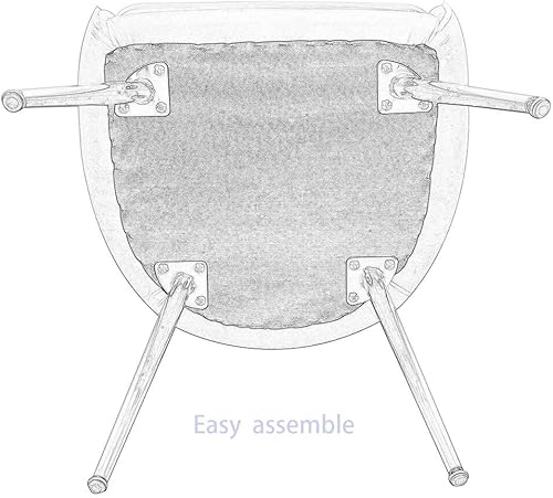 Miniatura 7 de DMF Juego de 2 sillas modernas de terciopelo con respaldo alto, elegantes sillas de comedor con brazos en la sala de estar (juego de 2 unidades),