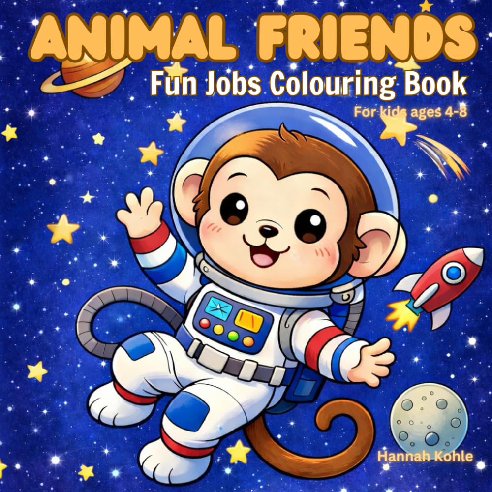 Animal Friends: Fun Jobs Colouring Book for Kids ages 4 to 8