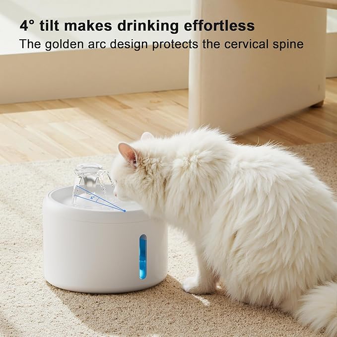 Fuente de Agua para Gatos y Perros Casfuy W9 Blanca 2.5L miniatura 6