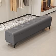 Storage Bench, Hallway Seat Chest with Shoe Rack, Ultra-Narrow Gap-Slim Entryway, Shoe Storage Bench with Padded Seat, for Kitchen, Dining RoomDark Gray,78 * 13 * 17in