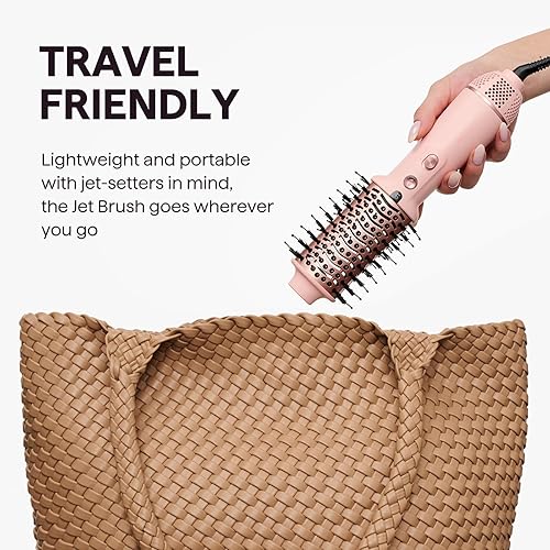 Miniatura 3 de Wavytalk Cepillo secador de pelo de doble voltaje para Europa y viajes internacionales, mini cepillo jet de 110 V-240 V, cepillo secador de pelo