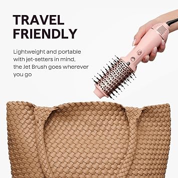 Wavytalk Dual Voltage Hair Dryer Brush for Europe and International Travel, 110V-240V Mini Jet Brush, Ionic Hair Dryer Brush Reduces Damage, Anti-Frizz Straight Hair, Curls and Blowouts, Volumizing