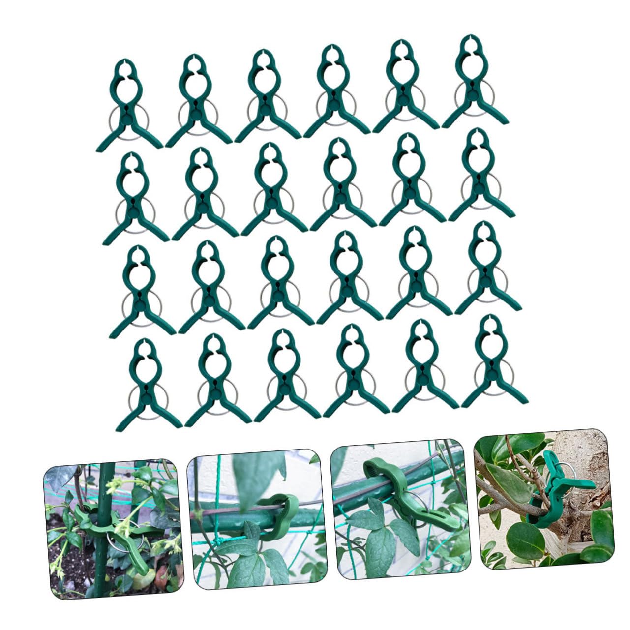 50 Stück Gartenclips Pflanzen Pfingstrose Aufstecksieb für Töpfe Gartenspalier Blumenrankenclips Grün Plant Clips pflanzklammer tomatenclip Anlage Orchideenranke Wein-Clips Plastik