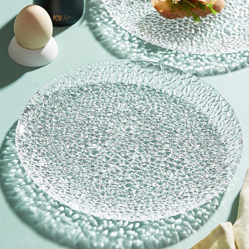 Amazon.com | Sizikato Clear Glass Snack Plate, 9.5-Inch Dessert