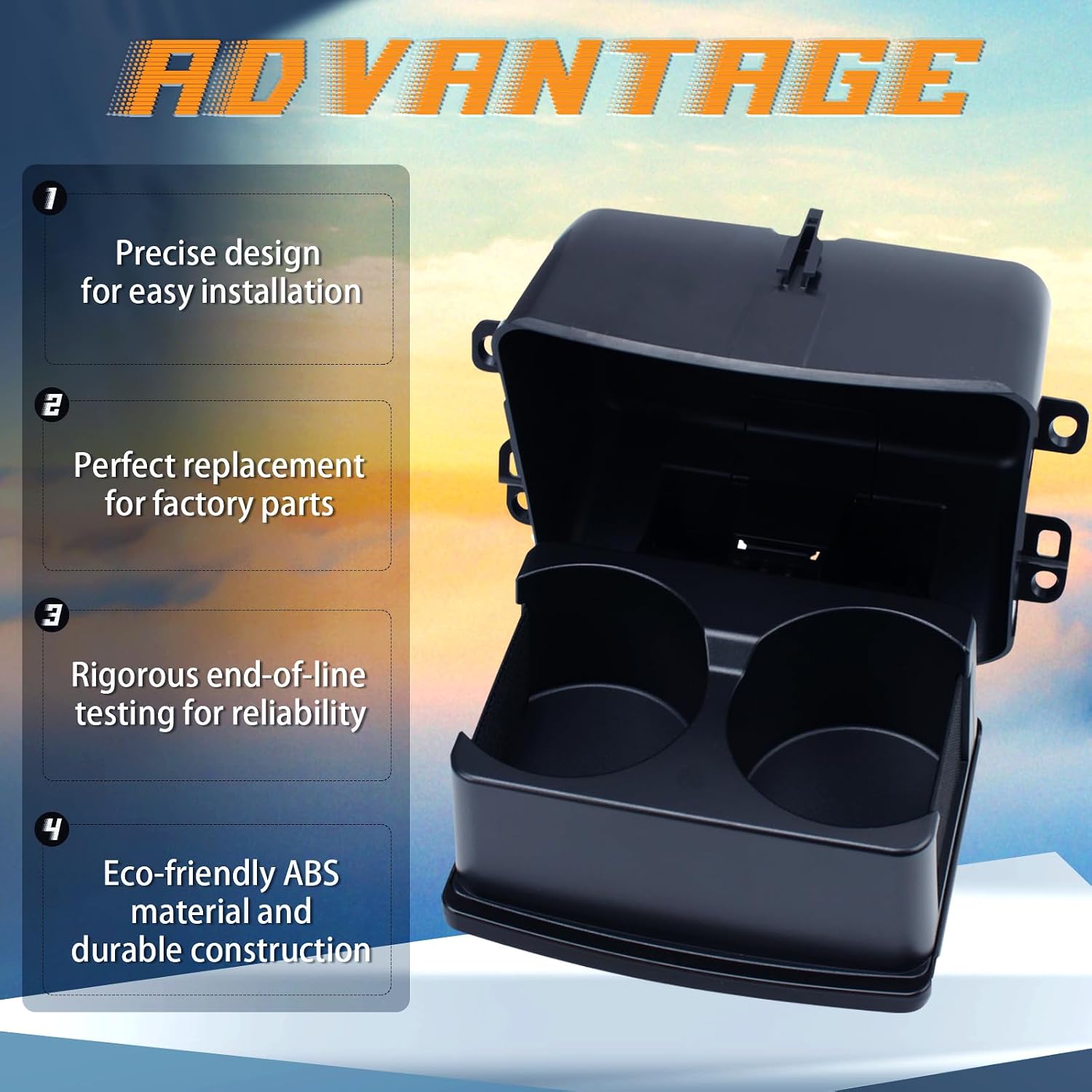Center Console Cup Holder Compatible with Explorer 2011-2019,Replaces for: GB5Z-7813562-BA GB5Z7813562BA-Rear Passengers