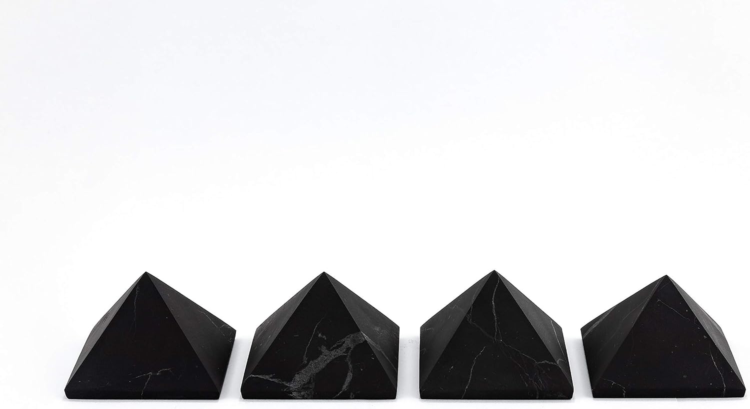 KASHU - Unpolished Shungite Pyramid | Gem and Healing Shungite Stones from Karelia - Authentic Shungite Jewelry - 4 Units x 2 inches