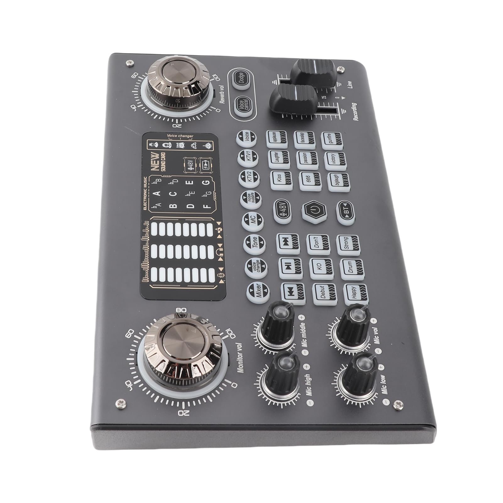 Domary Scheda Interfaccia USB, Mixer Live Streaming DSP Dual Core con Alimentazione a 48 V e per la Registrazione