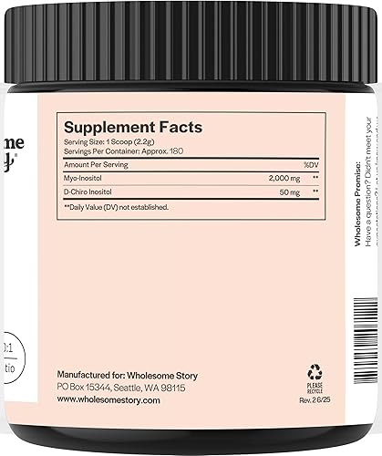 Miniatura 2 de Suplemento en polvo de mio-inositol y D-Chiro inositol para mujeres  Equilibrio hormonal y apoyo saludable de la función ovárica  Vitamina B8  Gran