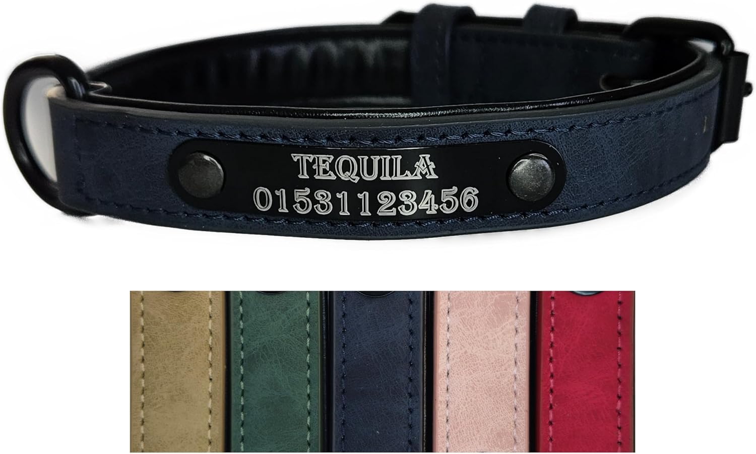 Jacks O Be Dog Collar Name Engraving Personalised Pet Dog Cat Leather