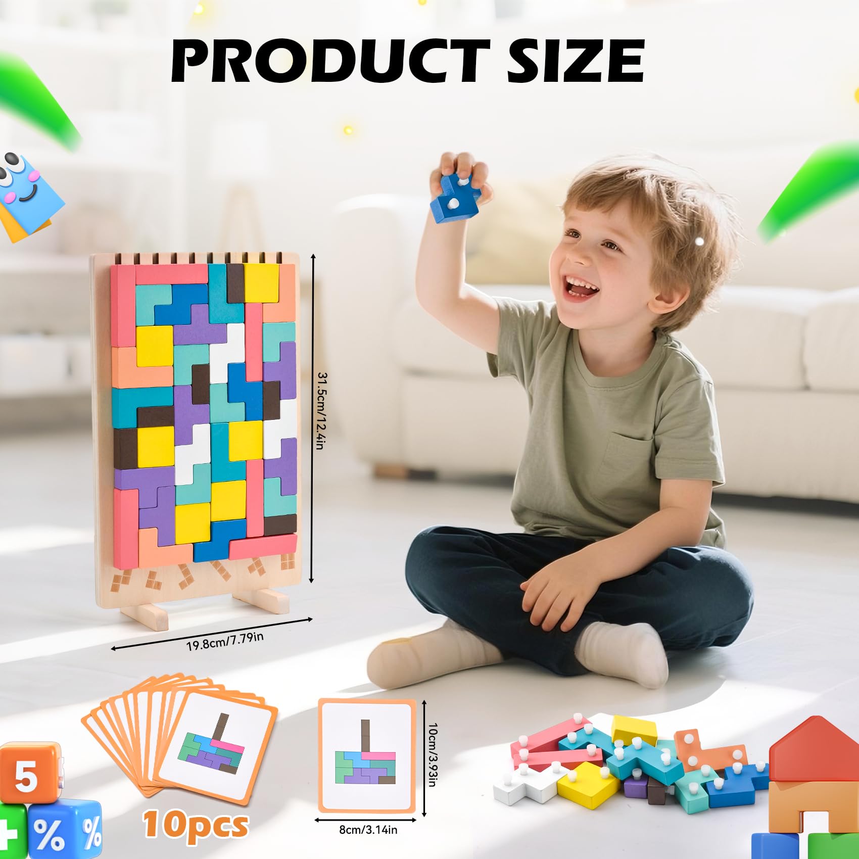 Tetris Puzzle Bambini, Giocattoli educativi, Puzzle di LegnoTetris, Giochi Montessori 3 4 5 6 Anni, Giochi Bambini, Intelligenza Jigsaw, Regalo Educativi per Bambinis