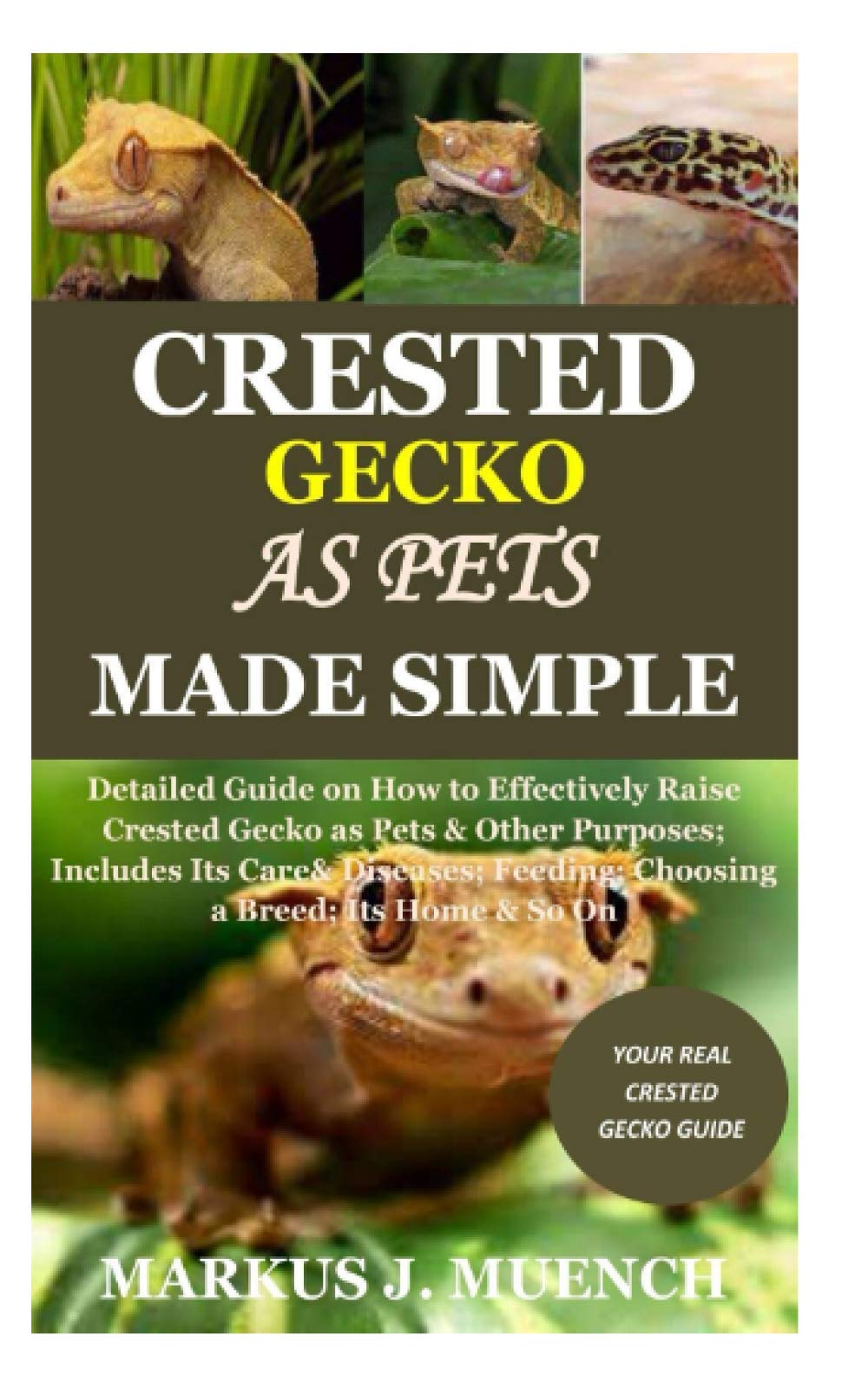 Crested Gecko as Pets Made Simple: Detailed Guide on How to Effectively Raise Crested Gecko as Pets & Other Purposes; Includes Its Care& Diseases; Feeding; Choosing a Breed; Its Home & So On
