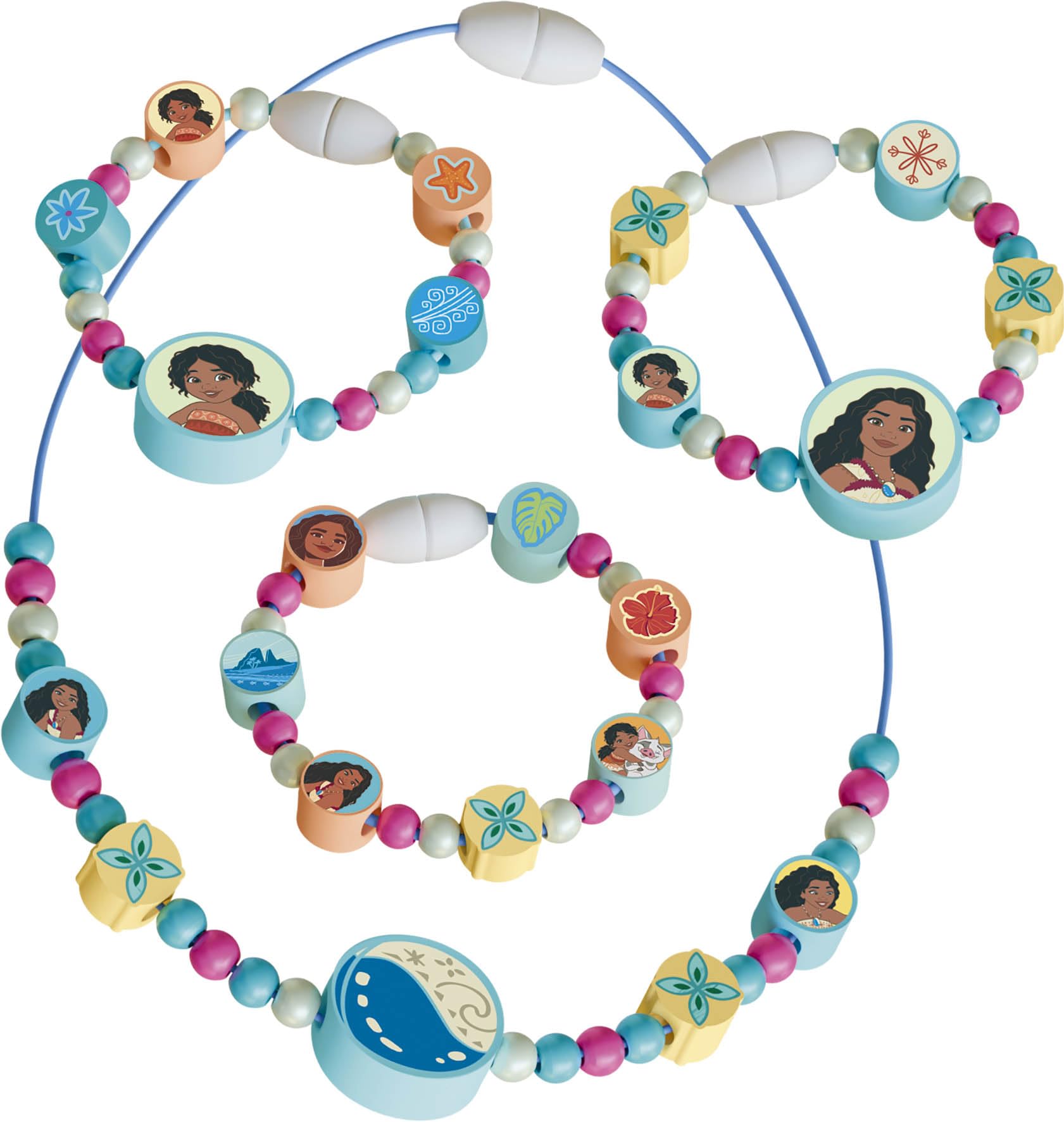 Lansay Cutie STIX - Disney VAIANA 2 - zestaw kwiatów wibracji - tworzenie biżuterii dla dzieci - naszyjniki i bransoletki do personalizacji - wstępnie wycięte koraliki i Stix - oficjalnie